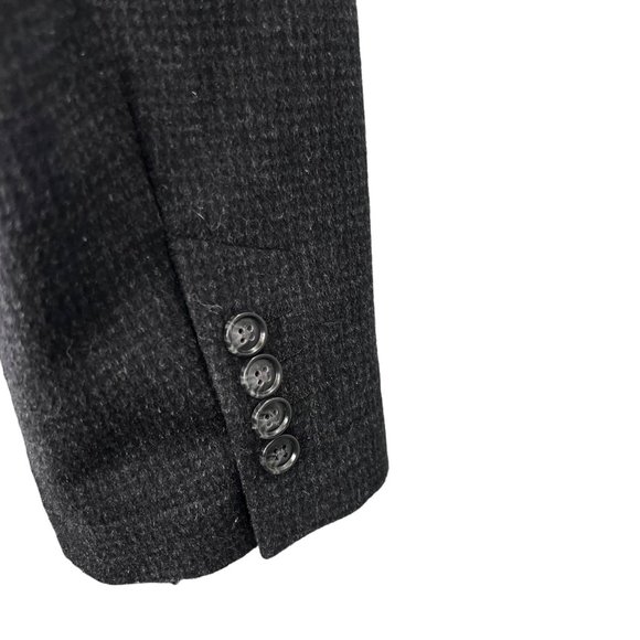 Jos A Bank Reserve Coat Topcoat size 44 Regular Black Cashmere - Picture 4 of 7